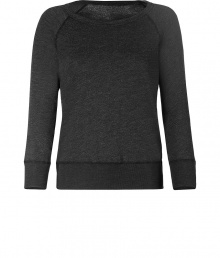 Urbane-cool black vintage sweatshirt - This Supima-modal-blend sweatshirt is the perfect addition to any outfit - Stylish sporty cut and luxurious feel Pair with cargo pants and a cardigan for casual comfort - Style with trousers, a blazer, and a cashmere scarf