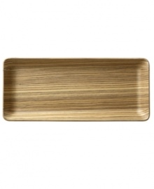 Add a natural touch to ultra-modern New Wave dinnerware with this versatile tray, crafted of beautifully lined rubberwood. From Villeroy & Boch's collection of serveware and serving dishes. Add a natural touch to ultra-modern New Wave dinnerware with this versatile tray, crafted of beautifully lined rubberwood. From Villeroy & Boch's collection of serveware and serving dishes.