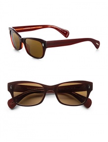 This handcrafted, retro frame features I plaques on the frame front and substantial temples. Available in rouge frames with cosmik tone lenses.Acetate100% UV ProtectionImported This handcrafted, retro frame features I plaques on the frame front and substantial temples. Available in rouge frames with cosmik tone lenses.Acetate100% UV ProtectionImported
