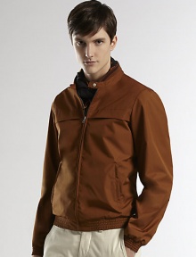 A modern outerwear essential in techno cotton poplin with signature web detail on the collar.Zip frontStand collarSide slash pocketsBanded cuffs and hemAbout 26 from shoulder to hemCottonDry cleanMade in Italy A modern outerwear essential in techno cotton poplin with signature web detail on the collar.Zip frontStand collarSide slash pocketsBanded cuffs and hemAbout 26 from shoulder to hemCottonDry cleanMade in Italy