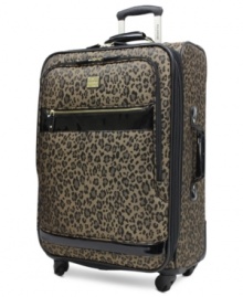 Travel comes full circle! Constructed with four 360º spinner wheels, this fully-stocked case glides right through busy terminals conquering corners, bumps and sudden changes of direction with the ease of a frequent flyer. A lightweight frame reveals a two-compartment packing system with floating divider true versaility, a suiter for wrinkle-free travel, a hanging toiletry organizer, shoe pouch and several zippered pockets. Travel comes full circle! Constructed with four 360º spinner wheels, this fully-stocked case glides right through busy terminals conquering corners, bumps and sudden changes of direction with the ease of a frequent flyer. A lightweight frame reveals a two-compartment packing system with floating divider true versaility, a suiter for wrinkle-free travel, a hanging toiletry organizer, shoe pouch and several zippered pockets.