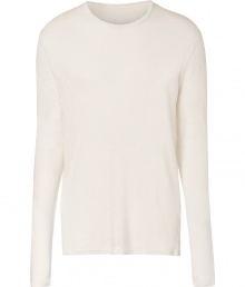 Keep cool in style with Iros sleek white long sleeve linen tee, a modern essential perfect for kicking around on lazy weekends - Rounded neckline, long sleeves - Slim fit - Pair with jeans or shorts and flip-flops, or try layering under blazers and slim-cut trousers for work Keep cool in style with Iros sleek white long sleeve linen tee, a modern essential perfect for kicking around on lazy weekends - Rounded neckline, long sleeves - Slim fit - Pair with jeans or shorts and flip-flops, or try layering under blazers and slim-cut trousers for work