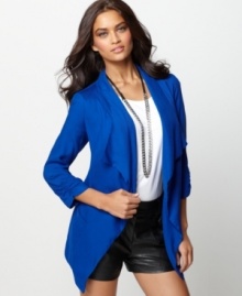 Amp up your look with this vibrant blazer from Buffalo Jeans. The draped silhouette and soft, lightweight feel make it a layering essential with a modern twist! Amp up your look with this vibrant blazer from Buffalo Jeans. The draped silhouette and soft, lightweight feel make it a layering essential with a modern twist!