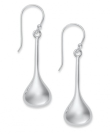 A simple drop adds a ton of shine. Touch of Silver's pretty teardrop-shaped earrings are crafted in silver-plated brass with a sterling silver ear finding. Approximate drop: 1-1/10 inches. A simple drop adds a ton of shine. Touch of Silver's pretty teardrop-shaped earrings are crafted in silver-plated brass with a sterling silver ear finding. Approximate drop: 1-1/10 inches.