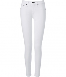 Build the foundations of chic spring looks with these pristine skinny jeans from Rag & Bone - Five-pocket styling, skinny leg, comfortable mid-rise cut - Form-fitting - Pair with everything from modern knits and ankle boots to feminine tops and heels