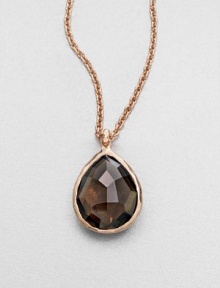 From the Rock Candy Collection. The rich color of smokey quartz in a faceted teardrop is showcased by a setting of sterling silver and 18k gold, finished in the warm glow of 18k rose goldplating, suspended from a pretty chain.Smokey quartz18k gold and sterling silver with 18k rose goldplatingChain length, about 16-18 (adjustable)Pendant length, about .9Lobster claspImported From the Rock Candy Collection. The rich color of smokey quartz in a faceted teardrop is showcased by a setting of sterling silver and 18k gold, finished in the warm glow of 18k rose goldplating, suspended from a pretty chain.Smokey quartz18k gold and sterling silver with 18k rose goldplatingChain length, about 16-18 (adjustable)Pendant length, about .9Lobster claspImported