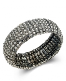 Simply elegant. INC International Concepts takes a subdued approach with this bracelet, crafted from hematite tone mixed metal. It's adorned with glass stones for a classic touch. Approximate diameter: 7-1/2 inches.