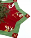 Keep the faith in your Christmas celebration with the Nativity tree skirt. A five-pointed star adorned with the three wise men, holy family and baby Jesus make for a graceful holiday tree.