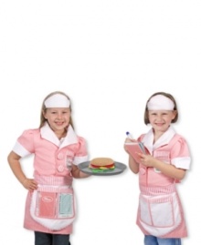 Made to order! She'll be able to imagine all the culinary possibilities with this waitress play set from Melissa and Doug. The included menu and dry-erase order ticket complete this fine dining imagination station. Made to order! She'll be able to imagine all the culinary possibilities with this waitress play set from Melissa and Doug. The included menu and dry-erase order ticket complete this fine dining imagination station.