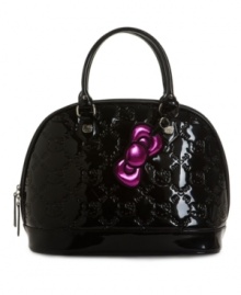 Hello Kitty bowls 'em over again with this adorable bowler bag featuring Hello Kitty quilting and a detachable Hello Kitty charm. Too cute! Hello Kitty bowls 'em over again with this adorable bowler bag featuring Hello Kitty quilting and a detachable Hello Kitty charm. Too cute!