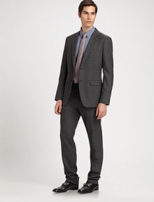 A modern-fitting silhouette heightens the level of sophistication of this dress pant tailored in finely textured, Italian wool.Flat-front styleSide slash, back welt pocketsSingle coin pocketInseam, about 34½WoolDry cleanImported