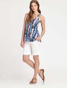 Style is in full bloom, thanks to this floral-print, pima cotton tank top with a sporty racerback. ScoopneckSleevelessAllover printRacerbackPull-on styleAbout 25 from shoulder to hemCottonMachine washImported Model shown is 5'9½ (176cm) wearing US size Small. Style is in full bloom, thanks to this floral-print, pima cotton tank top with a sporty racerback. ScoopneckSleevelessAllover printRacerbackPull-on styleAbout 25 from shoulder to hemCottonMachine washImported Model shown is 5'9½ (176cm) wearing US size Small.