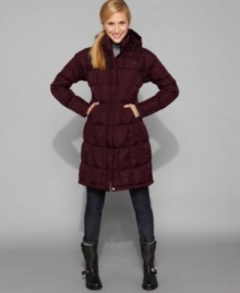 Get warm this winter in the versatile Metropolis coat by The North Face. A snap-off drawstring hood and a down-filled interior keep you toasty! Get warm this winter in the versatile Metropolis coat by The North Face. A snap-off drawstring hood and a down-filled interior keep you toasty!