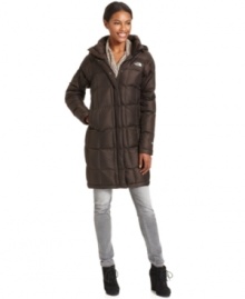 Get warm this winter in the versatile Metropolis coat by The North Face. A snap-off drawstring hood and a down-filled interior keep you toasty and dry. Get warm this winter in the versatile Metropolis coat by The North Face. A snap-off drawstring hood and a down-filled interior keep you toasty and dry.