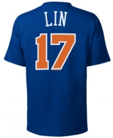 Capture Linsanity with this sporty graphic tee featuring New York Knicks' Jeremy Lin. From Majestic Apparel. Capture Linsanity with this sporty graphic tee featuring New York Knicks' Jeremy Lin. From Majestic Apparel.