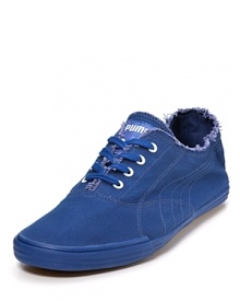 The Tekkies feature a totally collapsible organic cotton upper with frayed edges, a thin plimpsole with a repeating PUMA embossed outsole, woven PUMA logo labels and a screen printed checkerboard footbed. The Tekkies feature a totally collapsible organic cotton upper with frayed edges, a thin plimpsole with a repeating PUMA embossed outsole, woven PUMA logo labels and a screen printed checkerboard footbed.