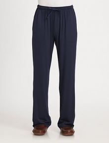 For the gentlemen who deserve the most of their downtime, this comfortable lounge pant shaped in stretch micromodal is a key essential.Elastic drawstring waistbandSide slash, back patch pocketsInseam, about 3395% micro modal/5% elastaneMachine washImported For the gentlemen who deserve the most of their downtime, this comfortable lounge pant shaped in stretch micromodal is a key essential.Elastic drawstring waistbandSide slash, back patch pocketsInseam, about 3395% micro modal/5% elastaneMachine washImported