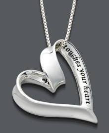 Looking for the perfect gift for your truest friend? This sterling silver cut-out heart pendant says it all with its friends touch your heart engraved inscription. Approximate length: 18 inches. Approximate drop: 1 inch. Looking for the perfect gift for your truest friend? This sterling silver cut-out heart pendant says it all with its friends touch your heart engraved inscription. Approximate length: 18 inches. Approximate drop: 1 inch.