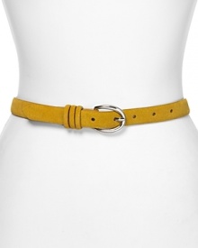 Your outfit isn't complete without the right belt, and this suede style from Another Line cinches it with a slim design and simple buckle. Your outfit isn't complete without the right belt, and this suede style from Another Line cinches it with a slim design and simple buckle.
