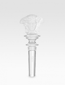 The House of Versace's signature Medusa design is crafted in frosted glass and sits upon a faceted crystal stopper. Glass/crystal5¼H X 2 diam.Hand washImported The House of Versace's signature Medusa design is crafted in frosted glass and sits upon a faceted crystal stopper. Glass/crystal5¼H X 2 diam.Hand washImported