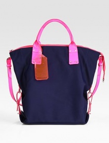 Stash your essentials in this roomy neoprene carryall.Double top handles, 5 dropDetachable adjustable shoulder strap, 18-19 dropTop zip closureOne inside zip pocketFully lined16W X 15½H X 6DMade in Italy Stash your essentials in this roomy neoprene carryall.Double top handles, 5 dropDetachable adjustable shoulder strap, 18-19 dropTop zip closureOne inside zip pocketFully lined16W X 15½H X 6DMade in Italy