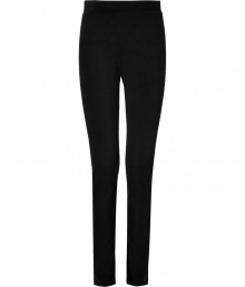The perfect layering staple tailored to day and evening alike, DKNYs slim black stretch pants are destined to be your go-to favorites - Elasticized waistband - Slim fit - Wear with everything from pullovers and flats to feminine blouses and heels The perfect layering staple tailored to day and evening alike, DKNYs slim black stretch pants are destined to be your go-to favorites - Elasticized waistband - Slim fit - Wear with everything from pullovers and flats to feminine blouses and heels