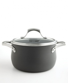A good, hearty soup should stick to your ribs, but not to your cookware. The Calphalon Unison soup pot features the exclusive Slide nonstick cooking surface, providing even heating and revolutionary release for exceptional results. Lifetime warranty. A good, hearty soup should stick to your ribs, but not to your cookware. The Calphalon Unison soup pot features the exclusive Slide nonstick cooking surface, providing even heating and revolutionary release for exceptional results. Lifetime warranty.