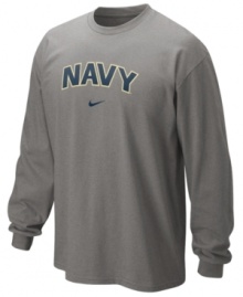 Be a part of the team in this Nike Navy Midshipmen NCAA shirt. Be a part of the team in this Nike Navy Midshipmen NCAA shirt.