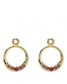 Add stunning style to your PANDORA french wire or hoop earrings with 14K gold hoop charms studded with romantic rhodolite stones.