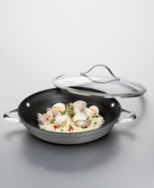 Like the name implies, this 12 nonstick covered pan will become an everyday essential! Part of the contemporary nonstick collection, it has a unique vessel shape and hard-anodized construction. Loaded with intelligent features like a capacity indicator line on the rim, a durable tempered glass lid and ergonomic handles that stay cool during stovetop cooking. Like the name implies, this 12 nonstick covered pan will become an everyday essential! Part of the contemporary nonstick collection, it has a unique vessel shape and hard-anodized construction. Loaded with intelligent features like a capacity indicator line on the rim, a durable tempered glass lid and ergonomic handles that stay cool during stovetop cooking.