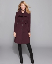 Calvin Klein updates a classic wool-blend coat with a standout double collar and a flattering belted waist. It's a feminine look that's as warm as it is stylish. (Clearance) Calvin Klein updates a classic wool-blend coat with a standout double collar and a flattering belted waist. It's a feminine look that's as warm as it is stylish. (Clearance)