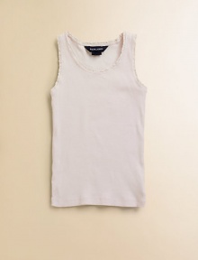 Soft, rib-knit cotton jersey is cool alone, great to layer under a shirt.Sleeveless Scoop neckline Cotton Machine wash Imported Soft, rib-knit cotton jersey is cool alone, great to layer under a shirt.Sleeveless Scoop neckline Cotton Machine wash Imported
