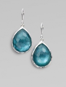 From the Wonderland Collection. A graceful, faceted teardrop-shaped doublet, the color of softly faded denim, combines color-backed mother-of-pearl layered with clear quartz in an elegantly simple sterling silver setting.Mother-of-pearl and clear quartzSterling silverLength, about 1¼Ear wireImported From the Wonderland Collection. A graceful, faceted teardrop-shaped doublet, the color of softly faded denim, combines color-backed mother-of-pearl layered with clear quartz in an elegantly simple sterling silver setting.Mother-of-pearl and clear quartzSterling silverLength, about 1¼Ear wireImported