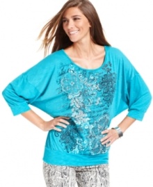 Airy dolman sleeves and a banded hem create a relaxed silhouette for this easy-to-wear Style&co.'s top!