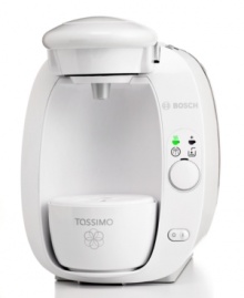 Can touch this! Simply press a button & keep the coffee coming! Equipped with Tassimo's innovative barcode system, this at-home barista prepares every cup just right by exacting the pressure, picking the precise temp and setting the best time. With coffee comes comfort-this single server operates at a near-whisper level and conserves even more energy! Model T20. Can touch this! Simply press a button & keep the coffee coming! Equipped with Tassimo's innovative barcode system, this at-home barista prepares every cup just right by exacting the pressure, picking the precise temp and setting the best time. With coffee comes comfort-this single server operates at a near-whisper level and conserves even more energy! Model T20.