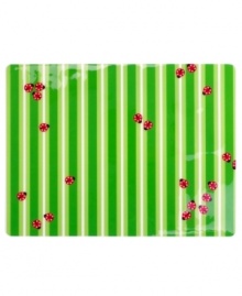 Just spotted: ladybugs between grass-green stripes make these great-for-outdoors vinyl placemats a summer favorite and year-round hit with kids. Just spotted: ladybugs between grass-green stripes make these great-for-outdoors vinyl placemats a summer favorite and year-round hit with kids.