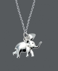 A symbol of strength and perseverance -- this charming necklace by Unwritten makes the perfect inspirational gift. Crafted in sterling silver, pendant features a lucky elephant with a raised trunk and a puffed heart charm. Approximate length: 18 inches. Approximate drop: 3/4 inch. A symbol of strength and perseverance -- this charming necklace by Unwritten makes the perfect inspirational gift. Crafted in sterling silver, pendant features a lucky elephant with a raised trunk and a puffed heart charm. Approximate length: 18 inches. Approximate drop: 3/4 inch.