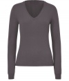 Bring luxe appeal to your casual basics with this versatile yet sumptuous cashmere sweater from Malo - V-neck, long sleeves, ribbed hem and cuffs, slim fit - Pair with jeans and ballet flats or a pencil skirt and heels for workweek chic