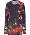 With a Technicolor print and a trend-right slim fit, this long sleeve tee from Balmain will add a high style kick to your favorite basics - Round neck, long sleeves, long body, all-over print - Pair with skinny jeans, a leather, and high heel booties