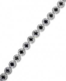 The perfect sparkling serve. This dynamic tennis bracelet features round-cut black diamonds (3 ct. t.w.) in a smooth sterling silver setting. Approximate length: 7-1/4 inches. The perfect sparkling serve. This dynamic tennis bracelet features round-cut black diamonds (3 ct. t.w.) in a smooth sterling silver setting. Approximate length: 7-1/4 inches.