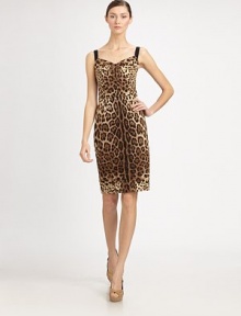 A classic pencil silhouette, rendered in crisp cotton printed with an exotic leopard print.Sweetheart necklineAdjustable shoulder strapsWaist seamStretch silk liningConcealed back zipAbout 23½ from natural waist97% cotton/3% elastaneDry cleanMade in Italy of imported fabricAdditional Information Women's Premier Designer & Contemporary Size Guide A classic pencil silhouette, rendered in crisp cotton printed with an exotic leopard print.Sweetheart necklineAdjustable shoulder strapsWaist seamStretch silk liningConcealed back zipAbout 23½ from natural waist97% cotton/3% elastaneDry cleanMade in Italy of imported fabricAdditional Information Women's Premier Designer & Contemporary Size Guide