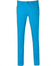 Get the look of the moment in Closeds bright blue slim fit jeans - Classic five-pocket styling, logo detail at fly, belt loops - Straight leg, slim fit - Wear with a long sleeve tee, a cardigan and lace-up boots