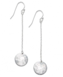 Tie it all together with Studio Silver's contemporary design. Crafted in sterling silver, earrings feature a hammered drops strung from a delicate chain. Approximate drop: 2 inches. Tie it all together with Studio Silver's contemporary design. Crafted in sterling silver, earrings feature a hammered drops strung from a delicate chain. Approximate drop: 2 inches.