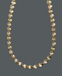 Add an extra special touch with a twist. This intricate chain necklace features a winding link design. Set in 24k gold over sterling silver. Approximate length: 18 inches. Add an extra special touch with a twist. This intricate chain necklace features a winding link design. Set in 24k gold over sterling silver. Approximate length: 18 inches.