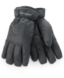 Arm yourself against those messy mornings with the water-repellent insulated design of these ultra-warm nylon gloves from Timberland.