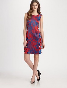 Stretch silk shoulder details and unique side panels define the body, as a trio of contrasting patterns turns heads.Round collarSleevelessContrasting printsBack zipperFully linedAbout 38 from shoulder to hem93% silk/7% elastaneDry cleanImported Model shown is 5'10 (177cm) wearing US size 4. Stretch silk shoulder details and unique side panels define the body, as a trio of contrasting patterns turns heads.Round collarSleevelessContrasting printsBack zipperFully linedAbout 38 from shoulder to hem93% silk/7% elastaneDry cleanImported Model shown is 5'10 (177cm) wearing US size 4.