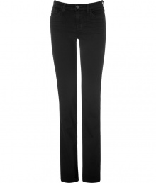 Sexy, straight-leg jeans in dark-grey stretch cotton - Cut is narrow and slender with low-rise waist, belt loops and classic five-pocket design - Figure flattering and leg-lengthening - Versatile jeans look great dressed up for work or down for leisure