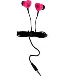 Tune out and tune into Downtown cool style with Marc by Marc Jacobs bright pink heart earbuds - Gold-toned logo disc - Perfect for staying stylish on-the-go Tune out and tune into Downtown cool style with Marc by Marc Jacobs bright pink heart earbuds - Gold-toned logo disc - Perfect for staying stylish on-the-go