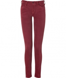 Set the style bar for casual cool looks with Citizens of Humanitys rosewood velvet ultra slim skinnies, perfect for pairing with cozy knits and favorite boots - Classic five-pocket style, button closure, belt loops - Extra form-fitting - Style with chunky oversized pullovers and edgy suede ankle boots