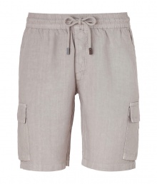 A cool take on cruisewear, Vilebrequins sable linen Bermuda shorts are as versatile as they are chic - Drawstring waistline, cargo patch pockets at sides, side slit pockets, back flap pocket - Classic fit - Wear with a linen button-down and flip-flops A cool take on cruisewear, Vilebrequins sable linen Bermuda shorts are as versatile as they are chic - Drawstring waistline, cargo patch pockets at sides, side slit pockets, back flap pocket - Classic fit - Wear with a linen button-down and flip-flops